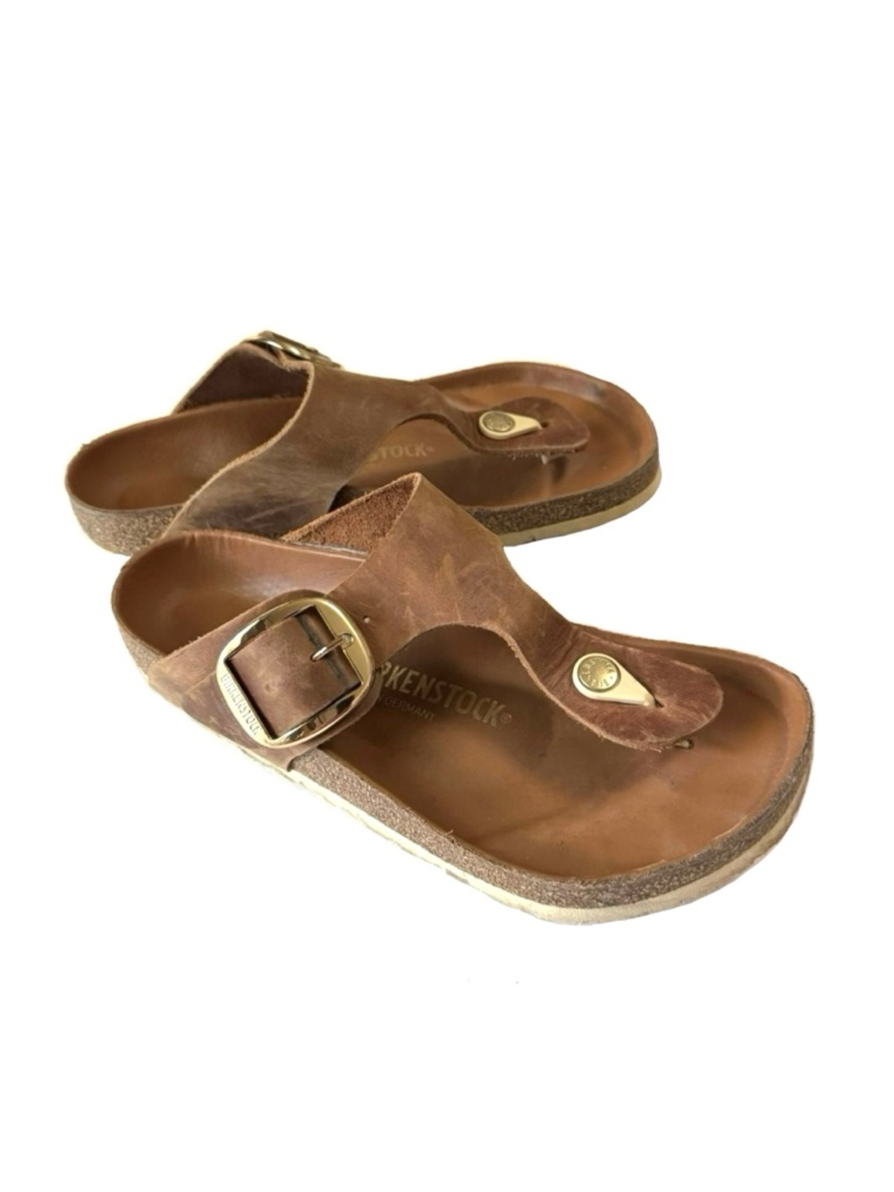 Birkenstock Gizeh Big Buckle Sandal in Cognac Size 38 EU/7.5 US - Picture 8 of 13